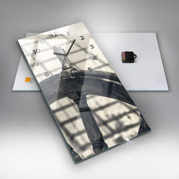 Ceas vertical de perete din sticlă Nava veche