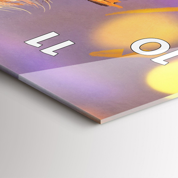 Ceas vertical de perete din sticlă Cavaler cu o sabie