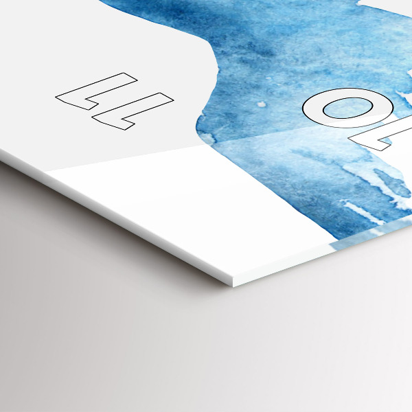 Ceas vertical de perete din sticlă Păsări albastre zburătoare