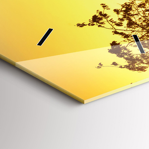 Ceas vertical de perete din sticlă Ceață la răsărit