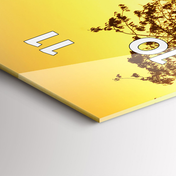 Ceas vertical de perete din sticlă Ceață la răsărit