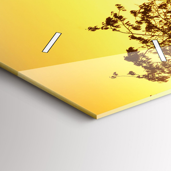 Ceas vertical de perete din sticlă Ceață la răsărit