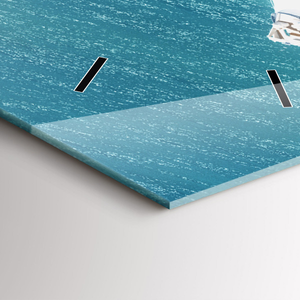 Ceas vertical de perete din sticlă Insula Inimii