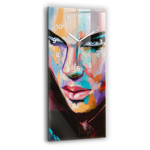 Ceas vertical de perete din sticlă Portretul unei femei