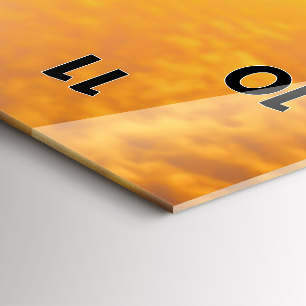 Ceas vertical de perete din sticlă Lebedele îndrăgostite