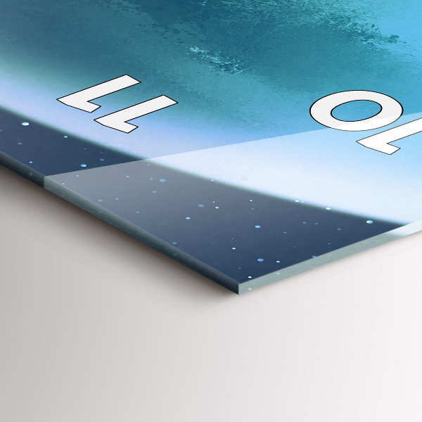 Ceas vertical de perete din sticlă Omul pe lună