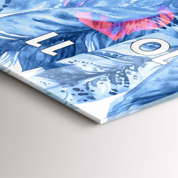 Ceas vertical de perete din sticlă Pene colorate