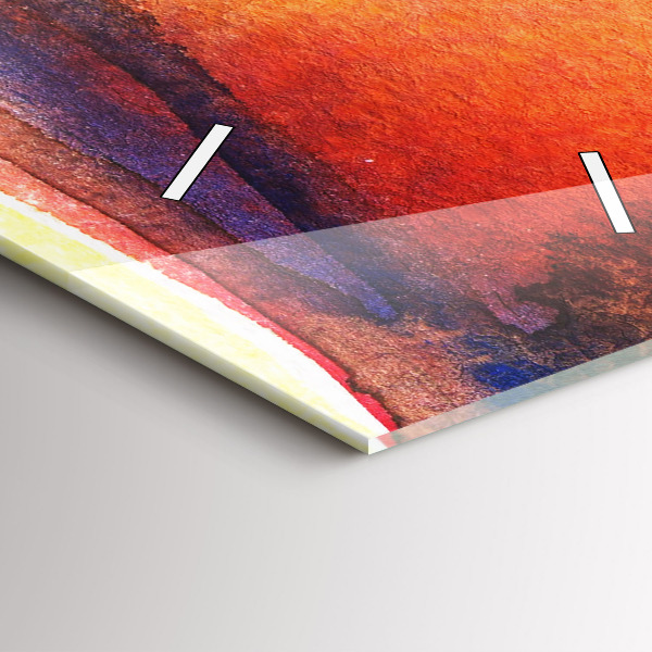 Ceas vertical de perete din sticlă Femeie cu pălărie