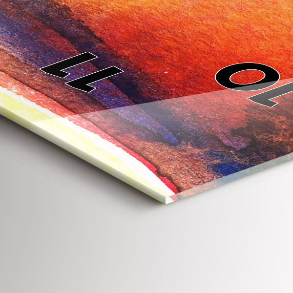 Ceas vertical de perete din sticlă Femeie cu pălărie