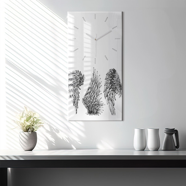 Ceas vertical de perete din sticlă Aripi de înger