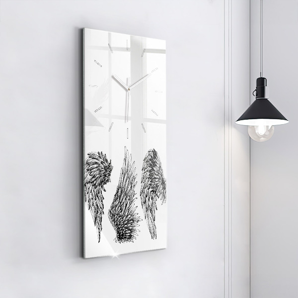 Ceas vertical de perete din sticlă Aripi de înger