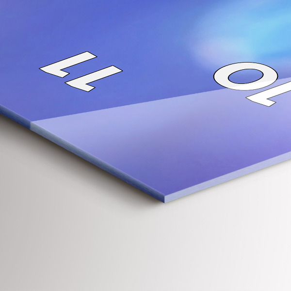 Ceas vertical de perete din sticlă Fluture pe iarbă