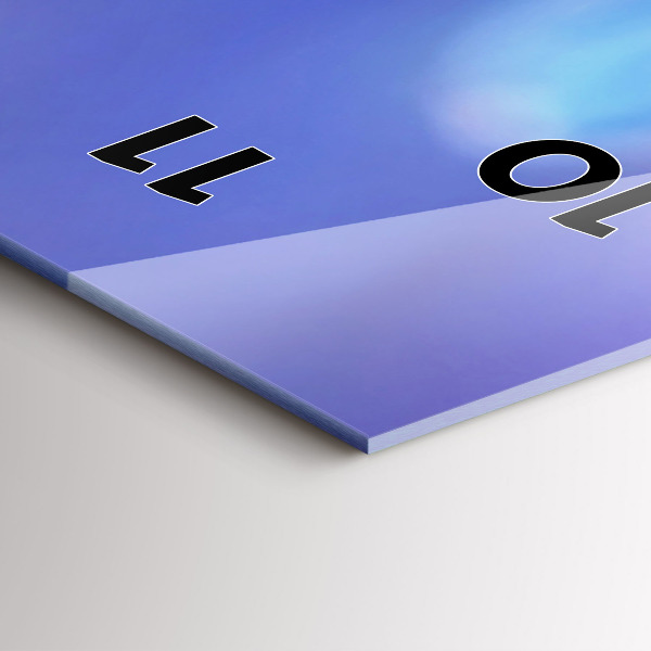 Ceas vertical de perete din sticlă Fluture pe iarbă