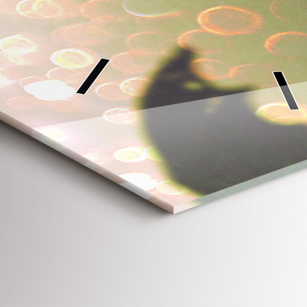 Ceas vertical de perete din sticlă Oameni cu umbrele