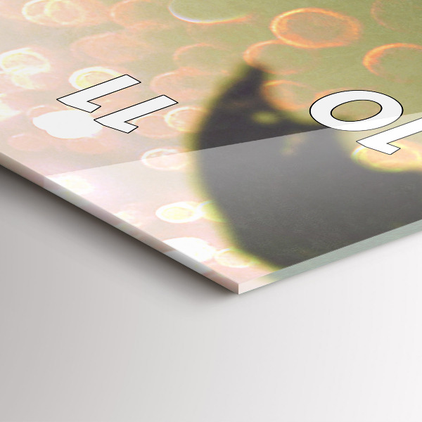 Ceas vertical de perete din sticlă Oameni cu umbrele