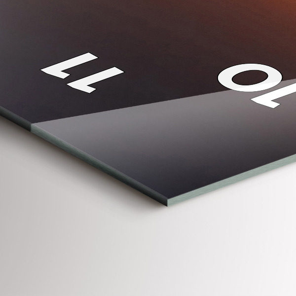 Ceas vertical de perete din sticlă Alergător și apus