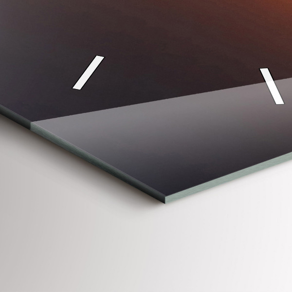 Ceas vertical de perete din sticlă Alergător și apus