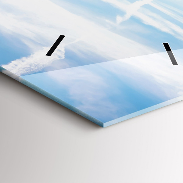 Ceas vertical de perete din sticlă Lunca de lavandă