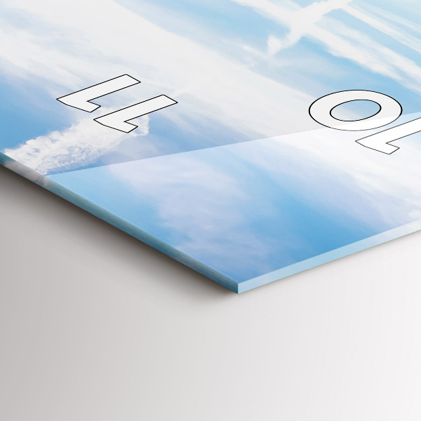 Ceas vertical de perete din sticlă Lunca de lavandă