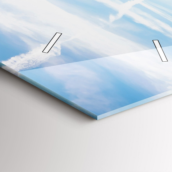 Ceas vertical de perete din sticlă Lunca de lavandă