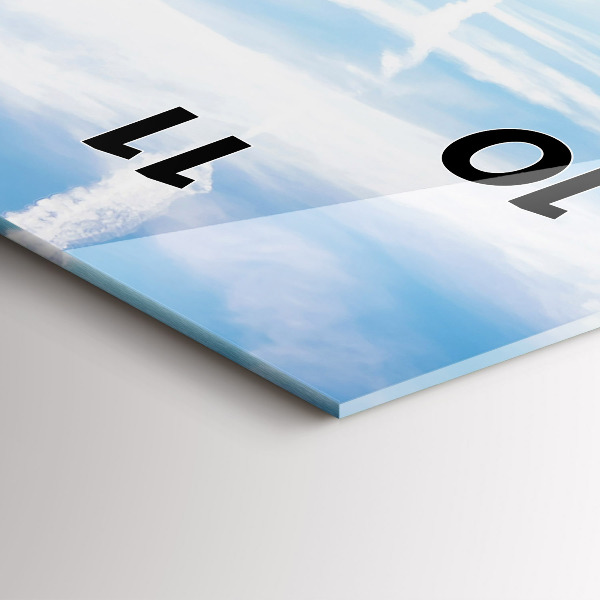 Ceas vertical de perete din sticlă Lunca de lavandă