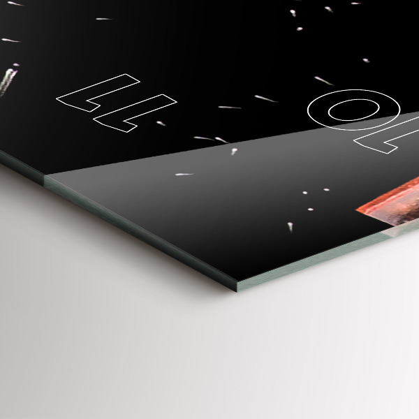 Ceas vertical de perete din sticlă Bea cu gheata