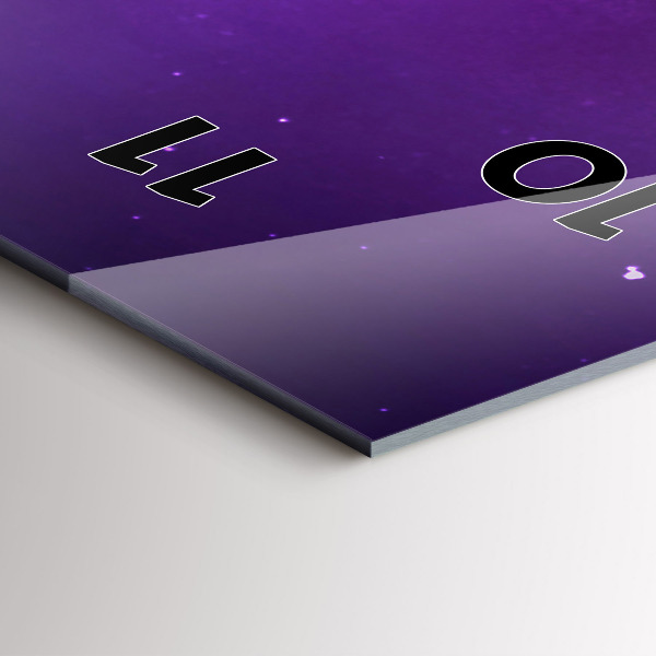 Ceas vertical de perete din sticlă aurora nordică