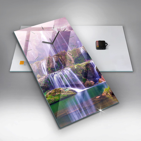 Ceas vertical de perete din sticlă Cascada Jiulong China