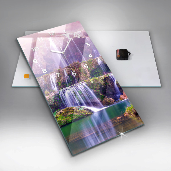 Ceas vertical de perete din sticlă Cascada Jiulong China