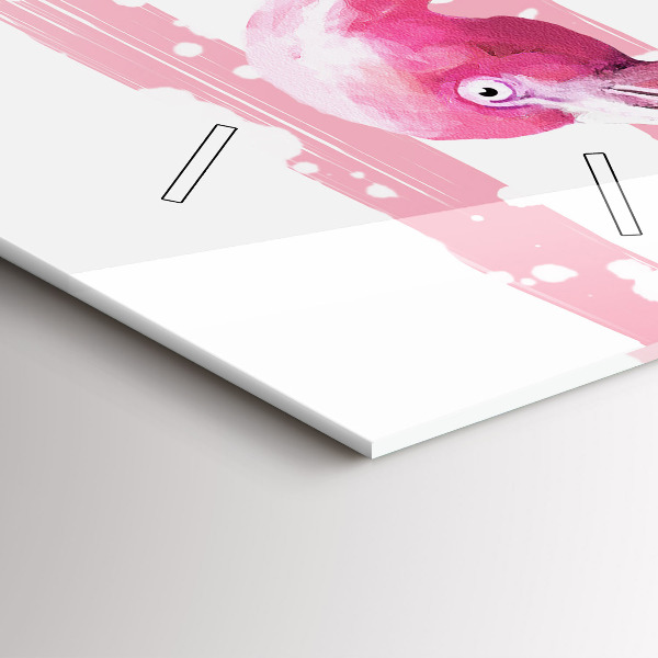 Ceas vertical de perete din sticlă Grafica Flamingo