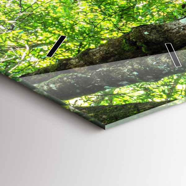 Ceas vertical de perete din sticlă Cascada în pădure