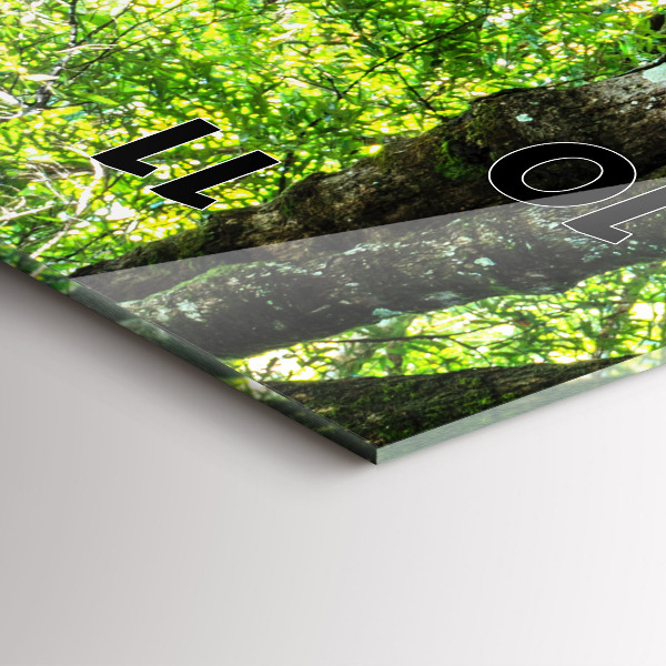 Ceas vertical de perete din sticlă Cascada în pădure