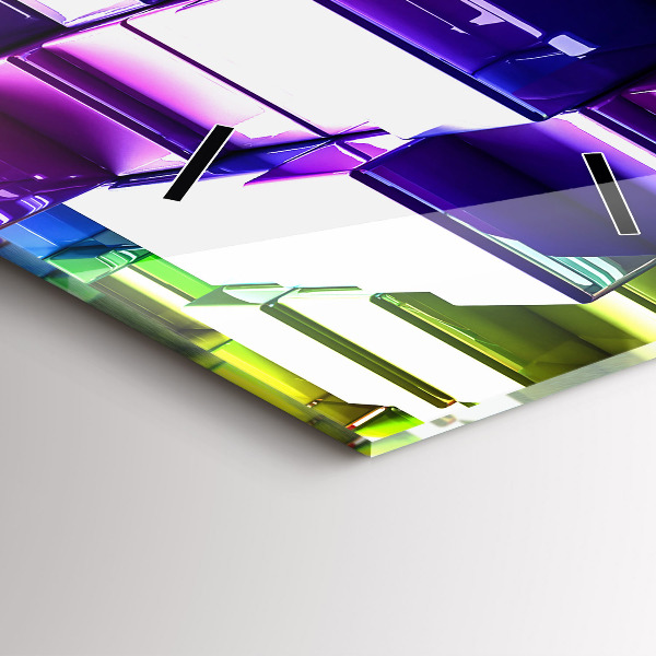 Ceas vertical de perete din sticlă Cuburi colorate