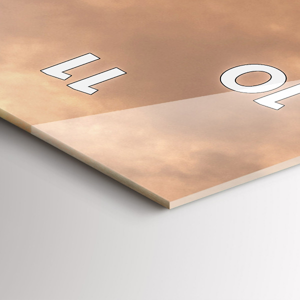 Ceas vertical de perete din sticlă Animale și apus