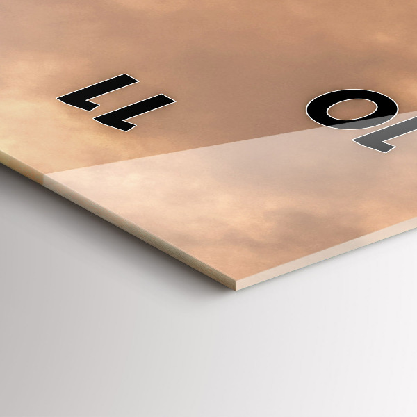 Ceas vertical de perete din sticlă Animale și apus