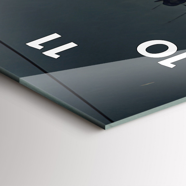 Ceas vertical de perete din sticlă Clădire apocaliptică