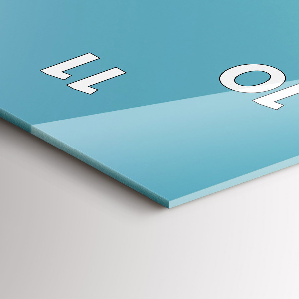 Ceas vertical de perete din sticlă Culoarea pastelată a cerului