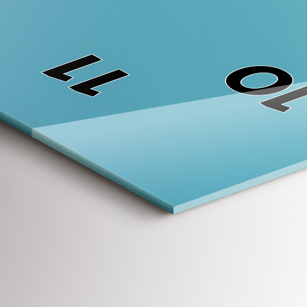 Ceas vertical de perete din sticlă Culoarea pastelată a cerului