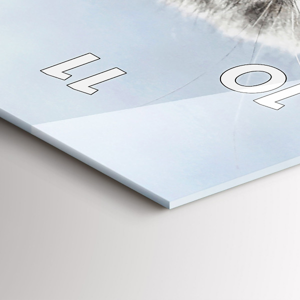 Ceas vertical de perete din sticlă Pisica pe canapea