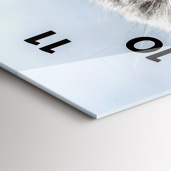 Ceas vertical de perete din sticlă Pisica pe canapea