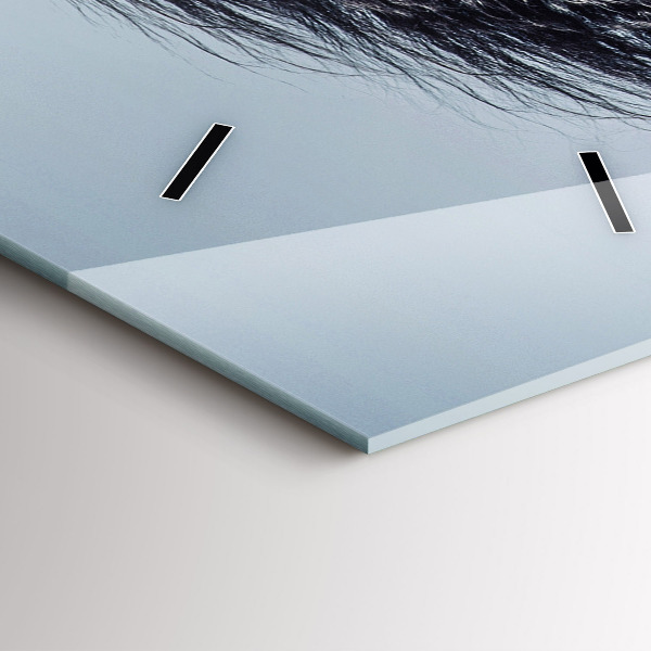 Ceas vertical de perete din sticlă Cal alb în galop