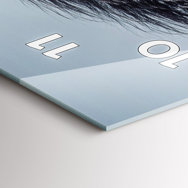 Ceas vertical de perete din sticlă Cal alb în galop