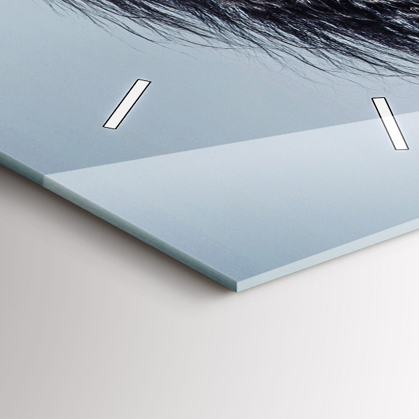 Ceas vertical de perete din sticlă Cal alb în galop