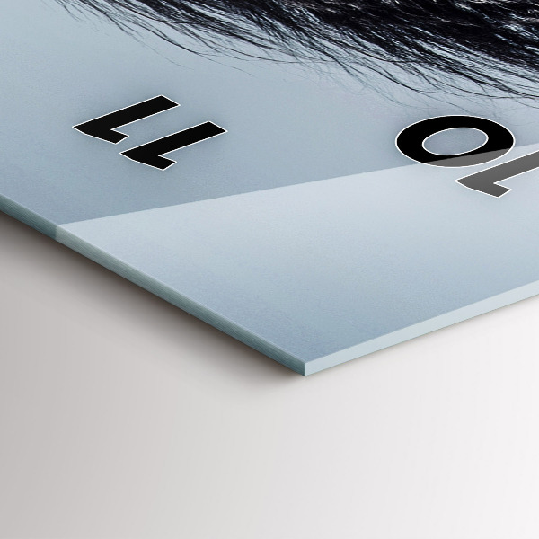 Ceas vertical de perete din sticlă Cal alb în galop