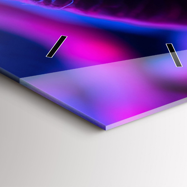 Ceas vertical de perete din sticlă Ciuperci magice colorate