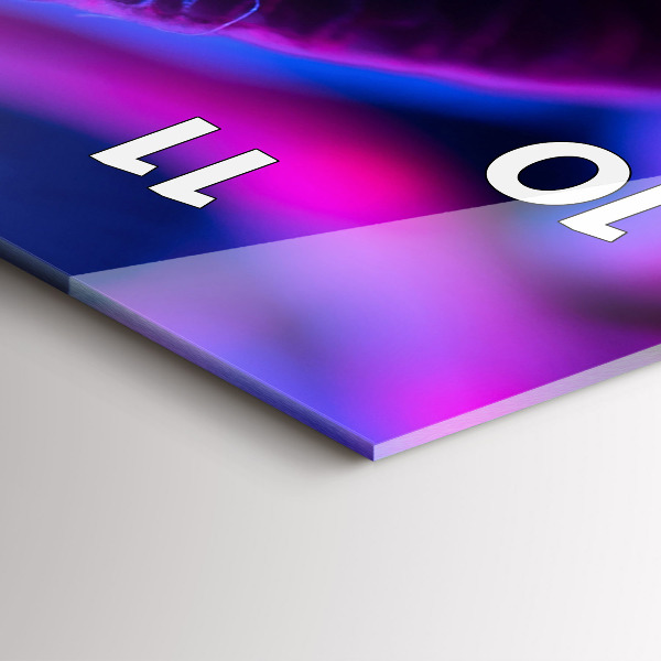 Ceas vertical de perete din sticlă Ciuperci magice colorate