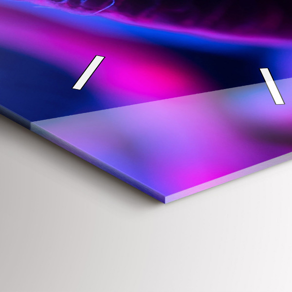 Ceas vertical de perete din sticlă Ciuperci magice colorate