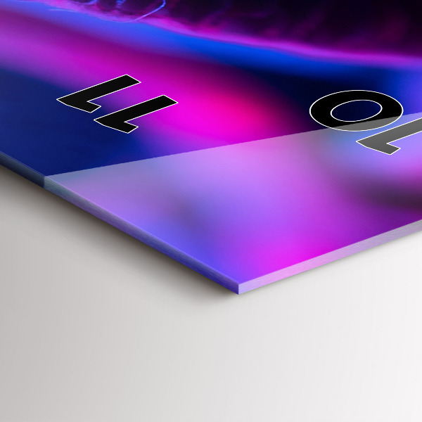 Ceas vertical de perete din sticlă Ciuperci magice colorate