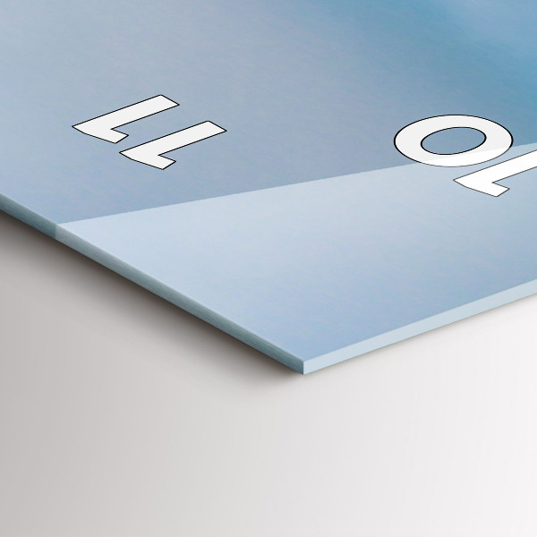 Ceas vertical de perete din sticlă Capul unei girafe pe cer