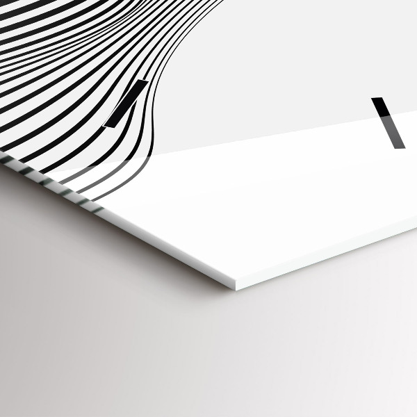 Ceas vertical de perete din sticlă Arta alb-negru